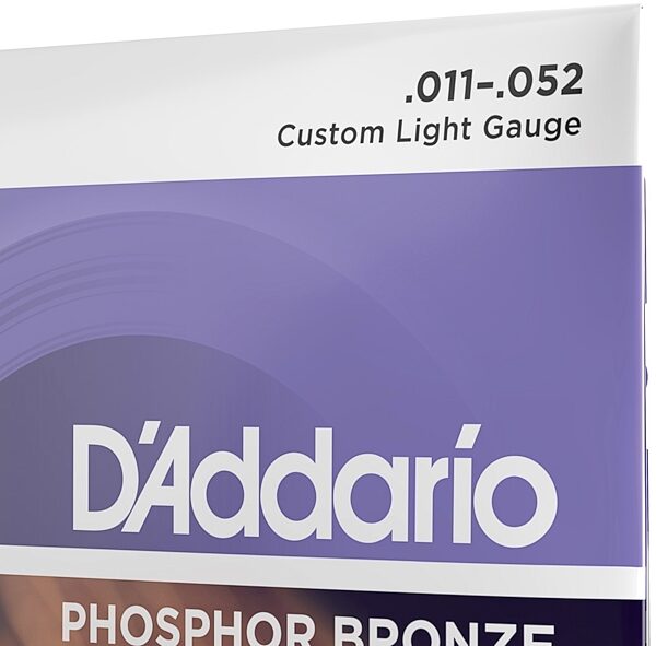 open zoom image for D'Addario EJ26 Phosphor Bronze Acoustic Guitar Strings (Custom Light, 11-52), Single Set, view