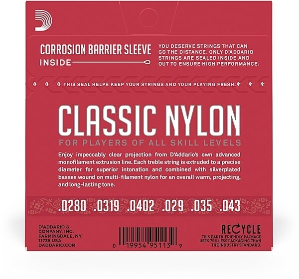 open zoom image for D'Addario EJ27N Normal Tension Classical Guitar Strings, New, view