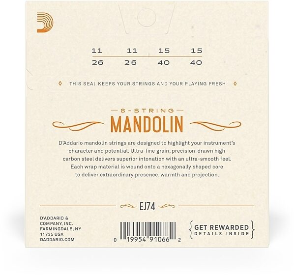 open zoom image for D'Addario J74 Phosphor Bronze Mandolin Strings, New, view