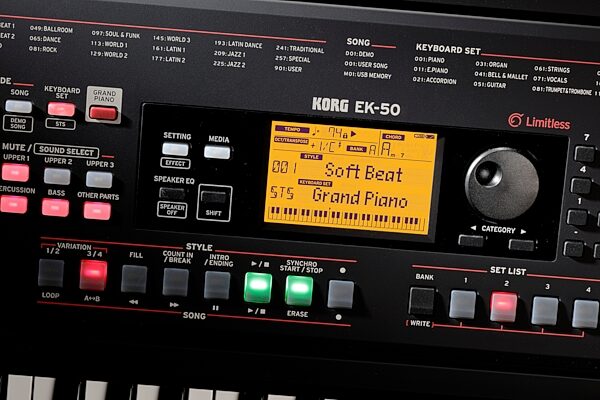 open zoom image for Korg EK-50 L Portable Keyboard with High-Volume Speakers, New, Action Position Back