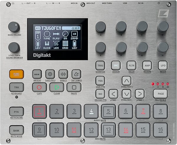 open zoom image for Elektron Digitakt e25 Remix Edition Sampler Sequencer, Action Position Front