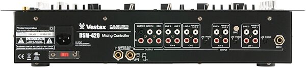 open zoom image for Vestax DSM420 4-Channel Rackmount DJ Mixer with FX, Rear
