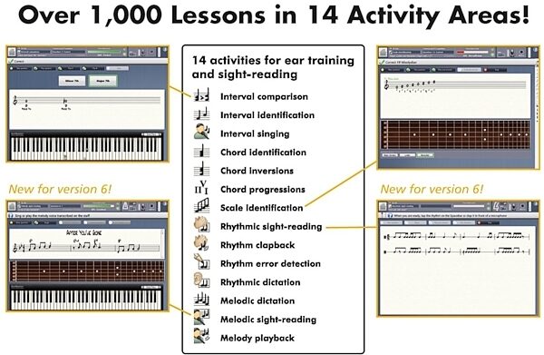 open zoom image for EarMaster Pro 6 Ear Training Software, Contents