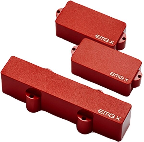 open zoom image for EMG Active X Series Frank Bello Bass Pickup Set, Red, Action Position Back