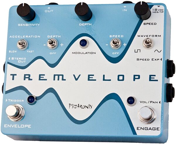 open zoom image for Pigtronix Tremvelope Envelope Modulated Tremolo Pedal, Angle