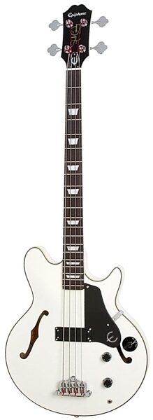 open zoom image for Epiphone Jack Casady Signature Semi-Hollowbody Electric Bass, Alpine White