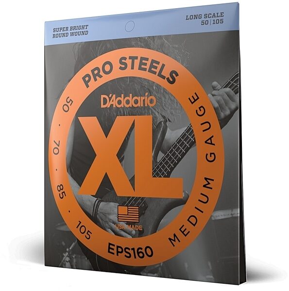 open zoom image for D'Addario EPS160 XL ProSteels Medium Gauge/Long Scale Bass Strings, New, main