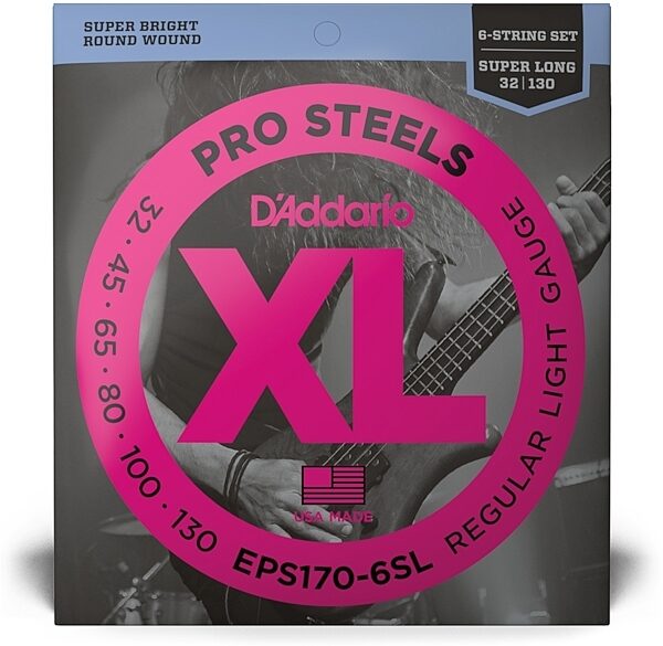 open zoom image for D'Addario EPS1706SL 6-String Pro Steels Bass Strings, New, view