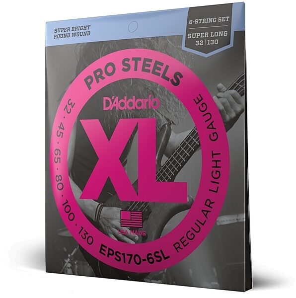open zoom image for D'Addario EPS1706SL 6-String Pro Steels Bass Strings, New, main