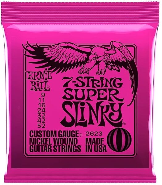open zoom image for Ernie Ball 2623 7-String Super Slinky Electric Guitar Strings (9-52), New, Main