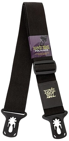 open zoom image for Ernie Ball PolyLock Guitar Strap, Black, Main