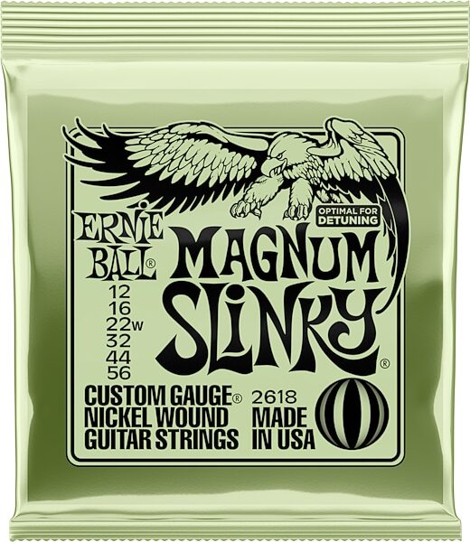 open zoom image for Ernie Ball Magnum Slinky Electric Guitar Strings (12-56), New, Action Position Back