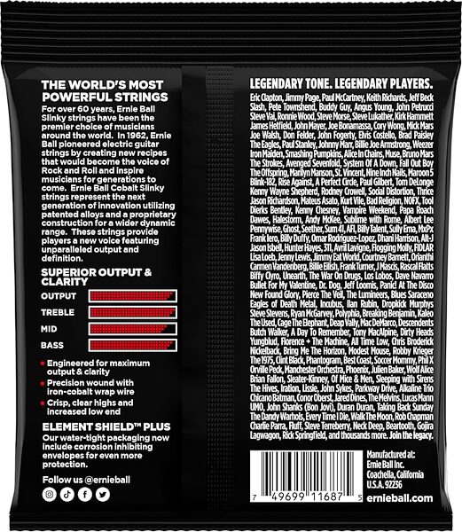 open zoom image for Ernie Ball Burly Slinky Cobalt Electric Guitar String Set (11-52), New, Action Position Back