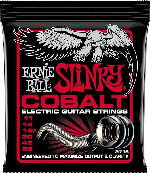 open zoom image for Ernie Ball Burly Slinky Cobalt Electric Guitar String Set (11-52), New, Action Position Back