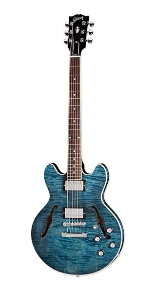 open zoom image for Gibson Custom Shop HB Memphis Figured ES-339 Electric Guitar (with Case), Blue Stain