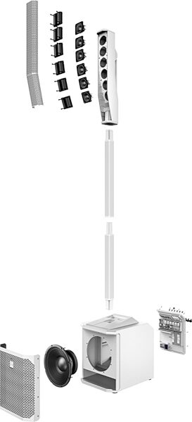 open zoom image for Electro-Voice EVOLVE 30M Powered Column PA System with 8-Channel Mixer, Single, White, View