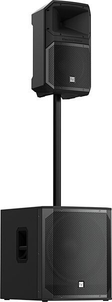 open zoom image for Electro-Voice EVIVA 12P Powered Speaker, Pair, Bundle with EVIVA 18SP Subwoofers and ASP-58 Speaker Poles, Pole Mounted Right