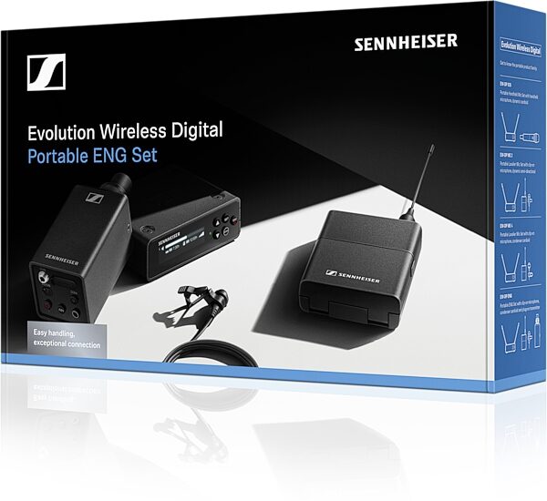 open zoom image for Sennheiser EW-DP Portable ENG Set Wireless Camera-Mount System with Omni Lavalier and Plug-On Transmitter, Band Q1-6 (470.2 - 526 MHz), Package Front