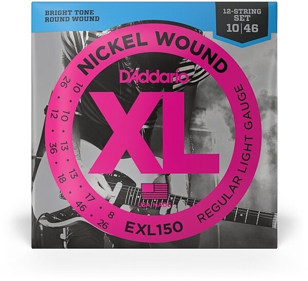 open zoom image for D'Addario EXL150 12-String Electric Guitar Strings (Regular Light), New, view