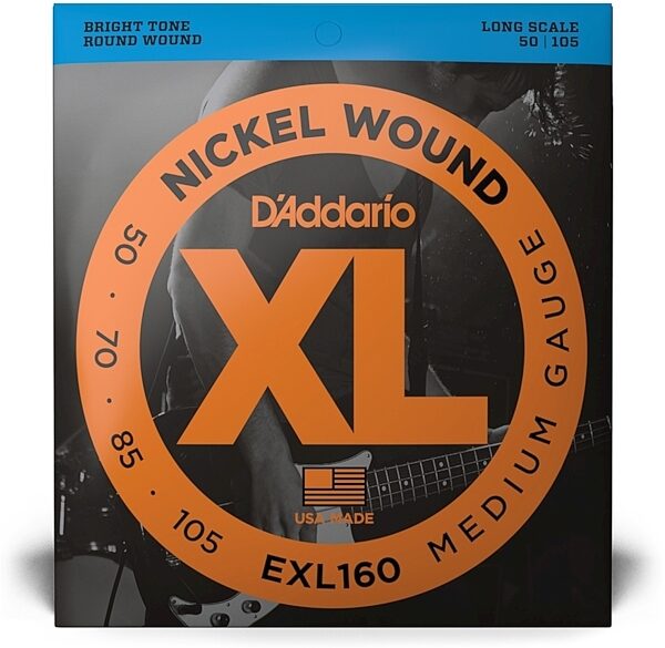 open zoom image for D'Addario EXL160 XL Nickel Wound Bass Strings (Regular, Long), New, view