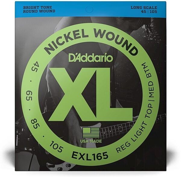 open zoom image for D'Addario EXL165 XL Nickel Wound Bass Strings (Long Scale), New, view