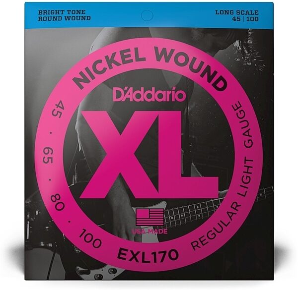 open zoom image for D'Addario EXL170 XL Nickel Wound Bass Strings (Soft, Long), New, view