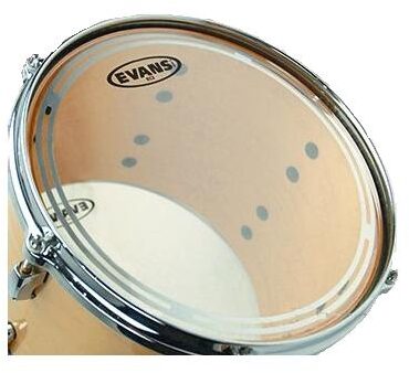 open zoom image for Evans EC2 Clear Edge Control Drumhead, Installed