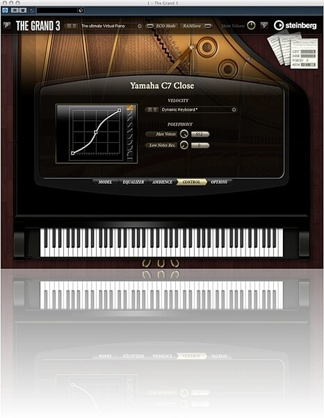 open zoom image for Steinberg The Grand Virtual Grand Piano (Mac and Windows), Screenshot - Editor View 1