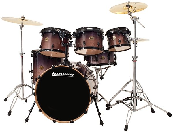 open zoom image for Ludwig LCB622RX Element Power Drum Shell Kit (6-Piece), Charcoal Fade