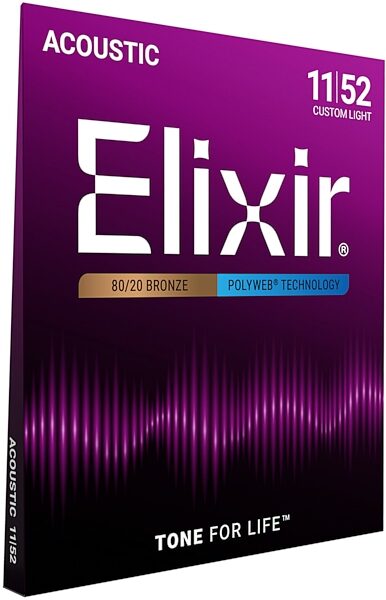open zoom image for Elixir Polyweb Acoustic Guitar Strings, Custom Light, 11-52, 11025, View2