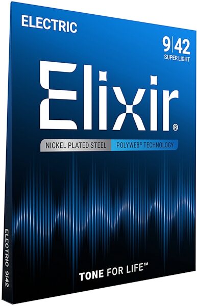 open zoom image for Elixir Nickel Plated Steel Polyweb Electric Guitar Strings, .009-.042, Super Light, 12000, View2