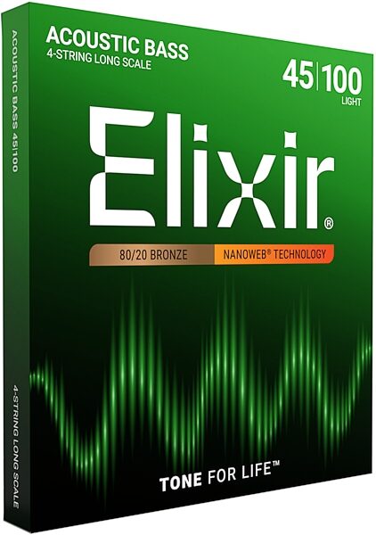 open zoom image for Elixir Nanoweb 80/20 Bronze Acoustic Bass Guitar Strings, Light, 45-100, View2