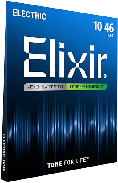 open zoom image for Elixir Optiweb Electric Guitar Strings, Single Pack, 10-46, Light, View2