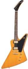 open zoom image for Epiphone 1958 Korina Explorer Electric Guitar (with Case), Aged Natural, with Black Pickguard, Action Position Back