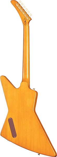 open zoom image for Epiphone 1958 Korina Explorer Electric Guitar (with Case), Aged Natural, with Black Pickguard, Action Position Back