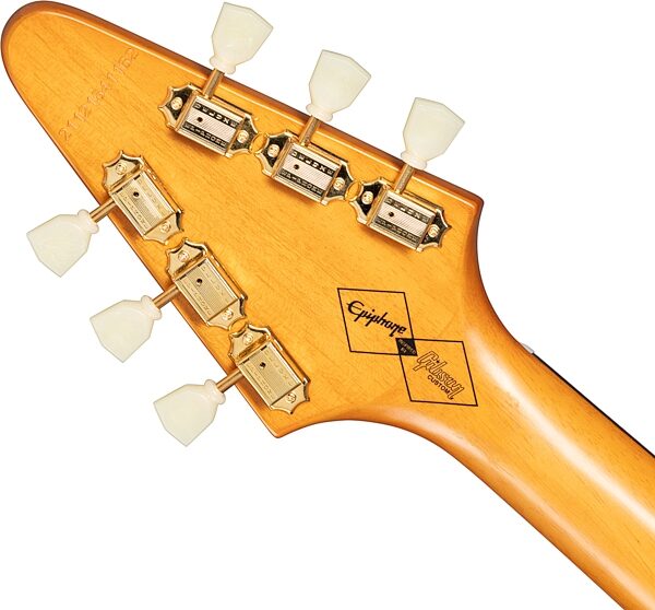 open zoom image for Epiphone 1958 Korina Flying V Electric Guitar (with Case), Action Position Back