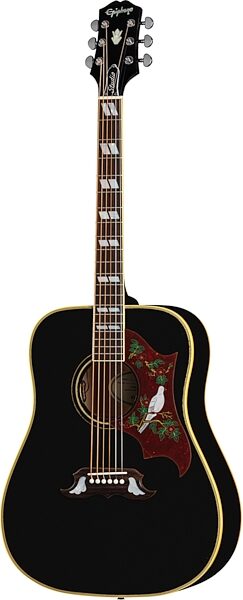 open zoom image for Epiphone Exclusive Dove Studio Acoustic-Electric Guitar (with Gig Bag), Ebony, Action Position Back