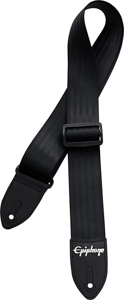 open zoom image for Epiphone Seatbelt Guitar Strap, Black, Action Position Back