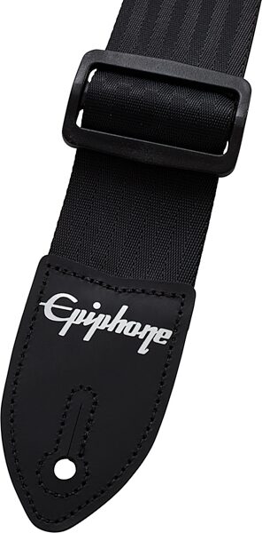 open zoom image for Epiphone Seatbelt Guitar Strap, Black, Action Position Back
