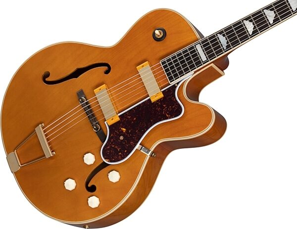 open zoom image for Epiphone 150th Anniversary Zephyr DeLuxe Regent Electric Guitar (with Case), Action Position Back