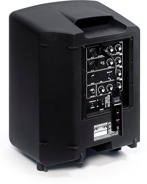 open zoom image for Samson Expedition Explor Battery-Powered Portable PA System with Handheld Wireless Microphone, New, Rear Angle