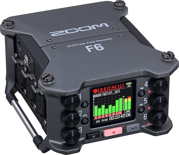 open zoom image for Zoom F6 Professional Multitrack Field Recorder, New, Angle