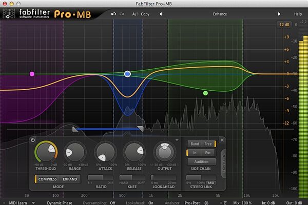 open zoom image for FabFilter Pro-MB Multiband Compressor Software, Digital Download, Screenshot Front