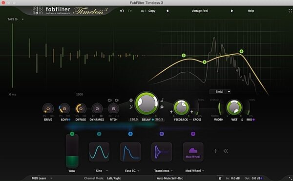 open zoom image for FabFilter Timeless 3 Audio Plug-in, Digital Download, Screenshot Front
