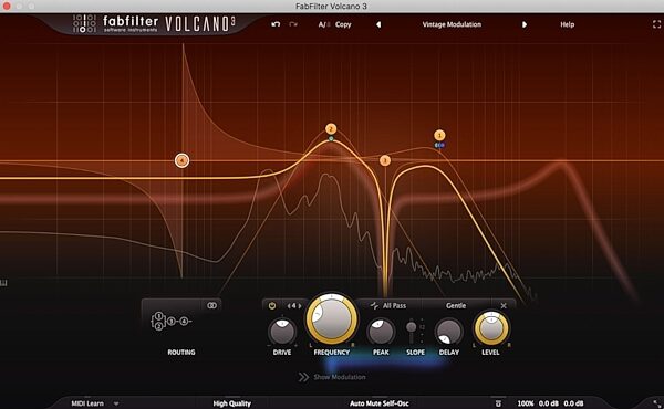 open zoom image for FabFilter Volcano 3 Audio Plug-in, Digital Download, Screenshot Front