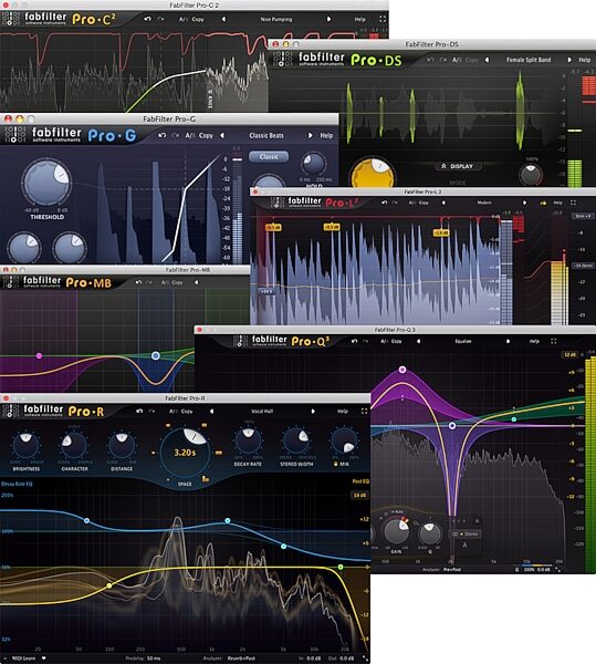 open zoom image for FabFilter Pro Bundle Plug-ins Software, Digital Download, Screenshot Front