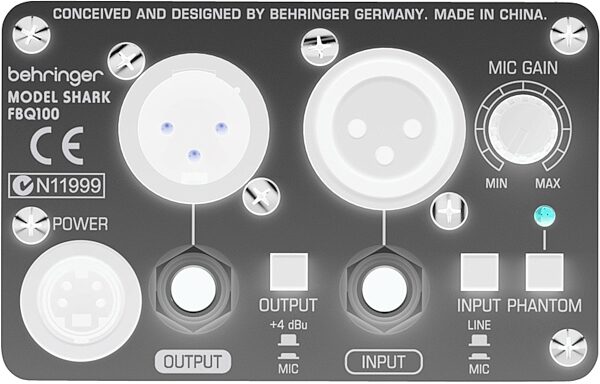open zoom image for Behringer FBQ100 Shark Feedback Destroyer, Rear