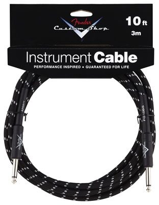 open zoom image for Fender Custom Shop Guitar Instrument Cable, Black Tweed 10 Feet Straight Plug