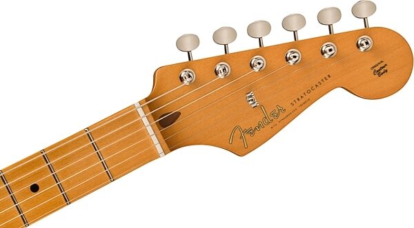 open zoom image for Fender Vintera II '50s Stratocaster Electric Guitar, Maple Fingerboard (with Gig Bag), Black, Open Box (Very Good), Action Position Back