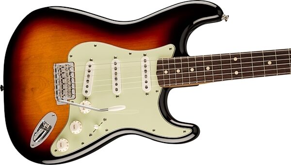 open zoom image for Fender Vintera II '60s Stratocaster Electric Guitar, Rosewood Fingerboard (with Gig Bag), 3-Color Sunburst, Open Box (Good), Action Position Back